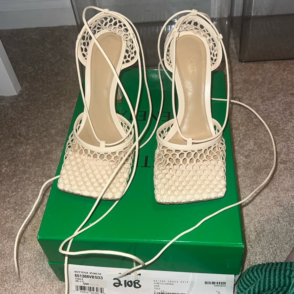 Bottega Veneta Stretch Lace-Up Sandal
Mesh and leather sandals. 38 1/2